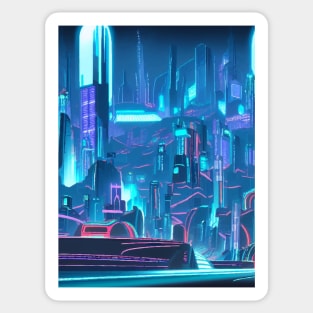 Cool Japanese Neon City Sticker